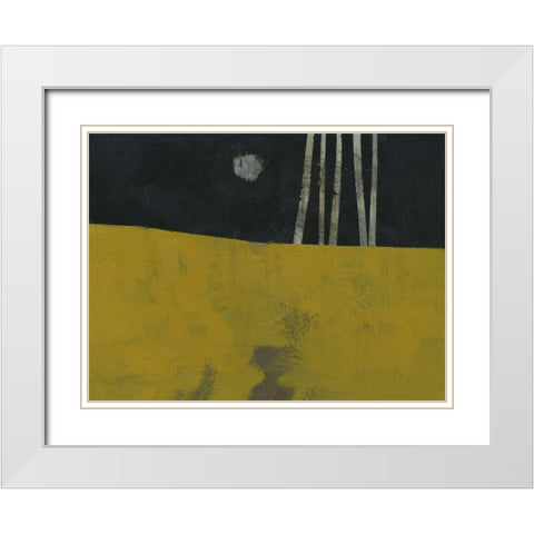 Five Trunks and the Moon White Modern Wood Framed Art Print with Double Matting by Bailey, Paul