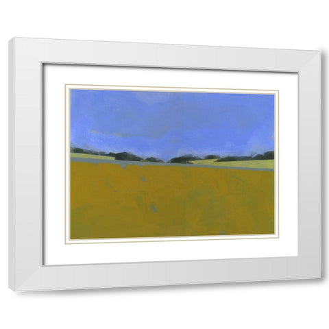 Distant Flax White Modern Wood Framed Art Print with Double Matting by Bailey, Paul