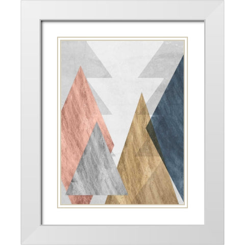 Peaks II White Modern Wood Framed Art Print with Double Matting by Goldberger, Jennifer