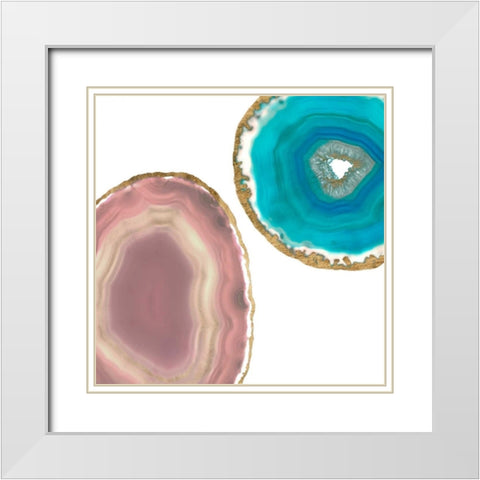 Gem Stones II White Modern Wood Framed Art Print with Double Matting by Goldberger, Jennifer