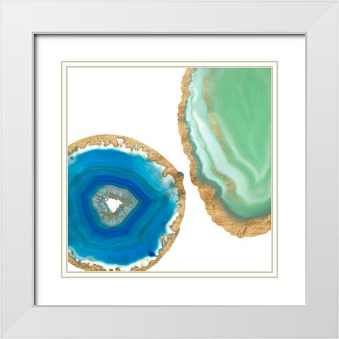 Gem Stones III White Modern Wood Framed Art Print with Double Matting by Goldberger, Jennifer