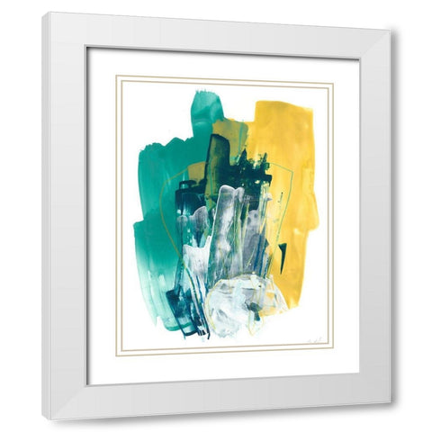 Metro Gesture I White Modern Wood Framed Art Print with Double Matting by Vess, June Erica