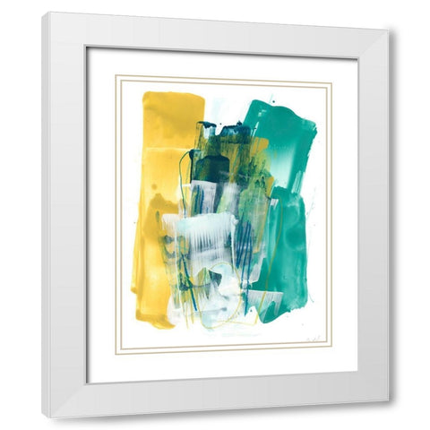 Metro Gesture II White Modern Wood Framed Art Print with Double Matting by Vess, June Erica
