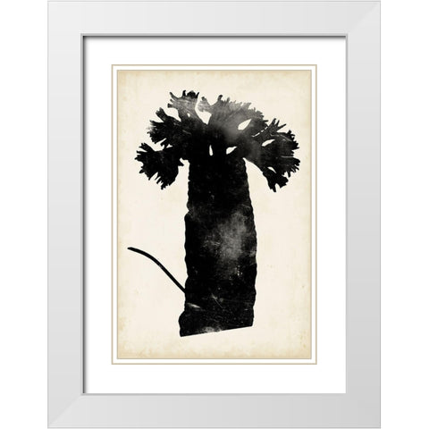 Fern Silhouette II White Modern Wood Framed Art Print with Double Matting by Vision Studio