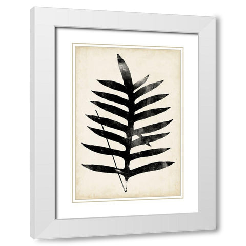 Fern Silhouette III White Modern Wood Framed Art Print with Double Matting by Vision Studio