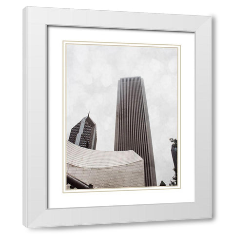 Chicago Monotone II White Modern Wood Framed Art Print with Double Matting by Quintero, Sonja