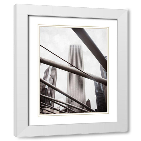Chicago Monotone III White Modern Wood Framed Art Print with Double Matting by Quintero, Sonja