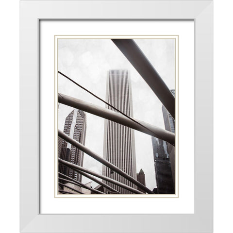 Chicago Monotone III White Modern Wood Framed Art Print with Double Matting by Quintero, Sonja