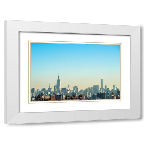 NYC Silhouettes I White Modern Wood Framed Art Print with Double Matting by Quintero, Sonja