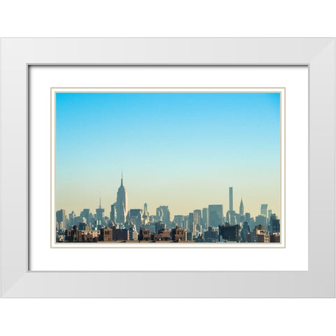 NYC Silhouettes I White Modern Wood Framed Art Print with Double Matting by Quintero, Sonja