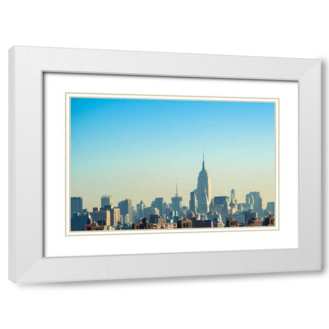 NYC Silhouettes II White Modern Wood Framed Art Print with Double Matting by Quintero, Sonja
