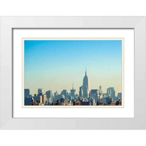 NYC Silhouettes II White Modern Wood Framed Art Print with Double Matting by Quintero, Sonja