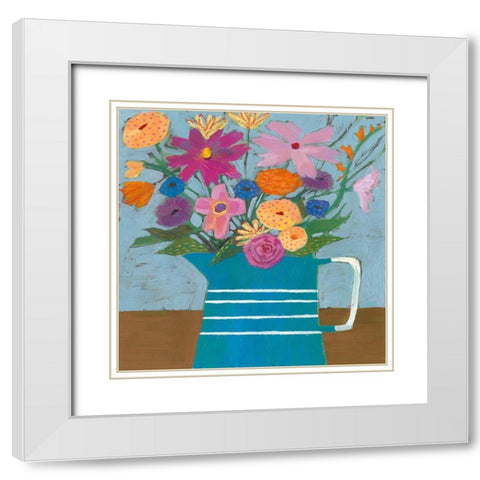 Farmhouse Flora I White Modern Wood Framed Art Print with Double Matting by Borges, Victoria