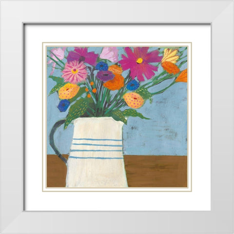 Farmhouse Flora II White Modern Wood Framed Art Print with Double Matting by Borges, Victoria