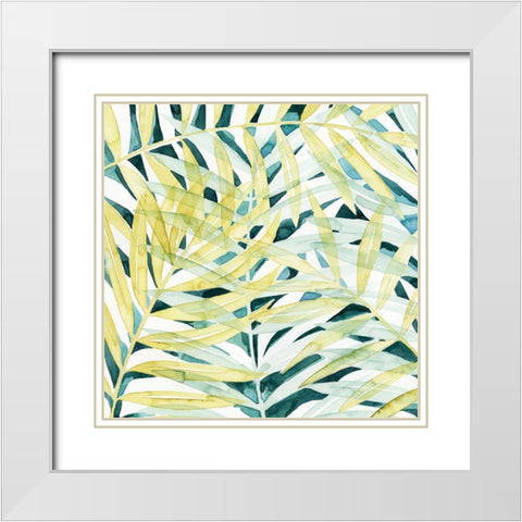 Sunlit Palms II White Modern Wood Framed Art Print with Double Matting by Popp, Grace