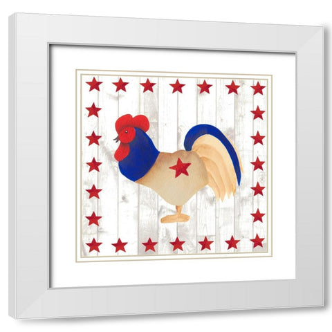 Americana Animals I White Modern Wood Framed Art Print with Double Matting by Moore, Regina