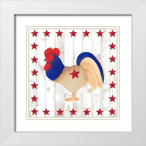 Americana Animals I White Modern Wood Framed Art Print with Double Matting by Moore, Regina