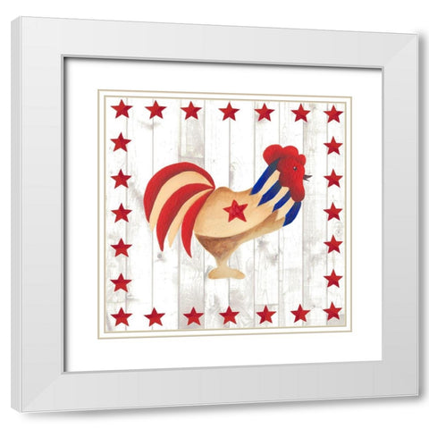 Americana Animals II White Modern Wood Framed Art Print with Double Matting by Moore, Regina