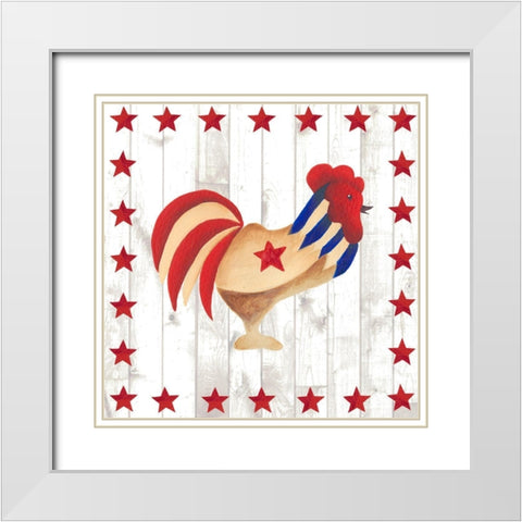 Americana Animals II White Modern Wood Framed Art Print with Double Matting by Moore, Regina