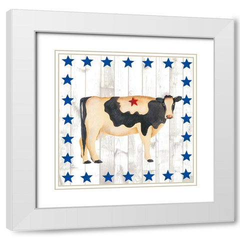 Americana Animals III White Modern Wood Framed Art Print with Double Matting by Moore, Regina