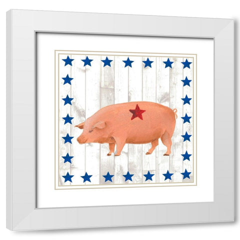 Americana Animals IV White Modern Wood Framed Art Print with Double Matting by Moore, Regina