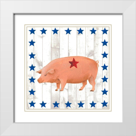 Americana Animals IV White Modern Wood Framed Art Print with Double Matting by Moore, Regina