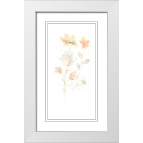 Corsage IV White Modern Wood Framed Art Print with Double Matting by Vess, June Erica