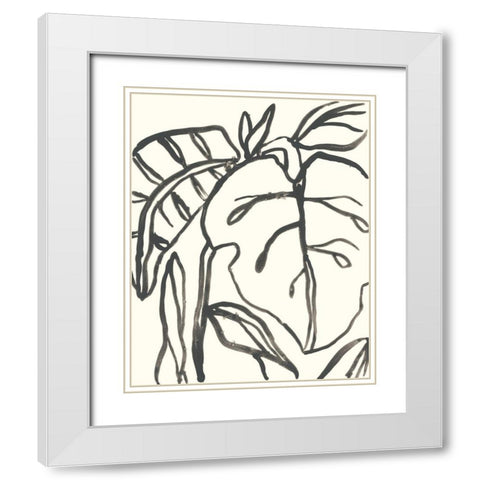Tropical Contour I White Modern Wood Framed Art Print with Double Matting by Vess, June Erica