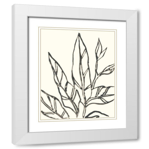 Tropical Contour II White Modern Wood Framed Art Print with Double Matting by Vess, June Erica