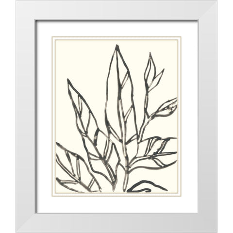 Tropical Contour II White Modern Wood Framed Art Print with Double Matting by Vess, June Erica