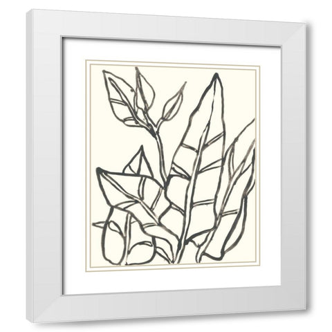 Tropical Contour III White Modern Wood Framed Art Print with Double Matting by Vess, June Erica