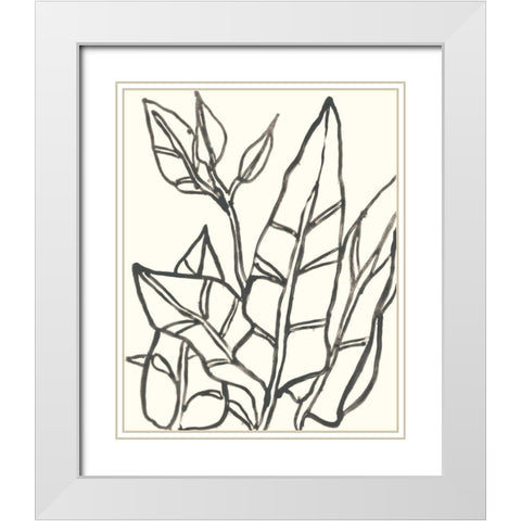 Tropical Contour III White Modern Wood Framed Art Print with Double Matting by Vess, June Erica
