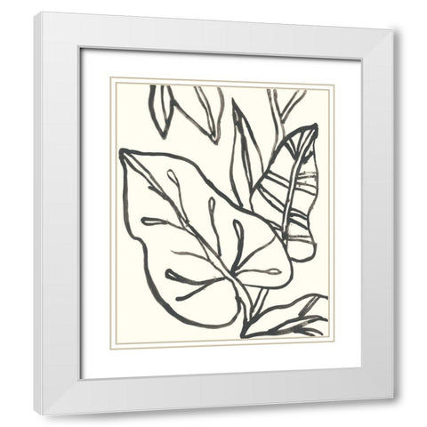 Tropical Contour IV White Modern Wood Framed Art Print with Double Matting by Vess, June Erica