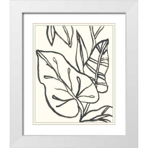 Tropical Contour IV White Modern Wood Framed Art Print with Double Matting by Vess, June Erica