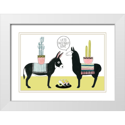 Lets Taco Bout Love I White Modern Wood Framed Art Print with Double Matting by Popp, Grace