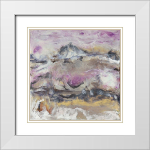 Lavendor Billows I White Modern Wood Framed Art Print with Double Matting by Holland, J.