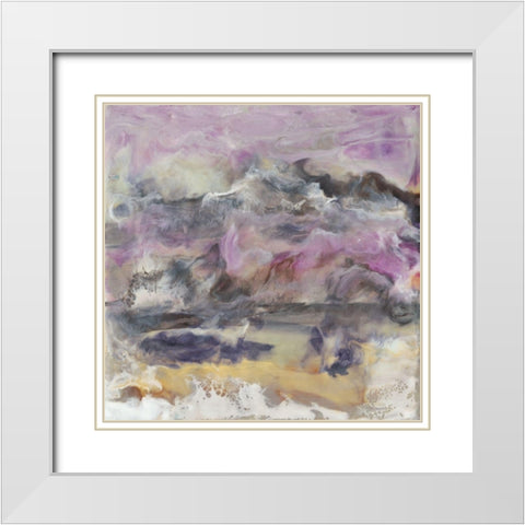 Lavendor Billows II White Modern Wood Framed Art Print with Double Matting by Holland, J.