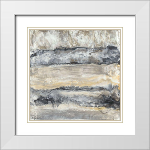 Stria II White Modern Wood Framed Art Print with Double Matting by Holland, J.