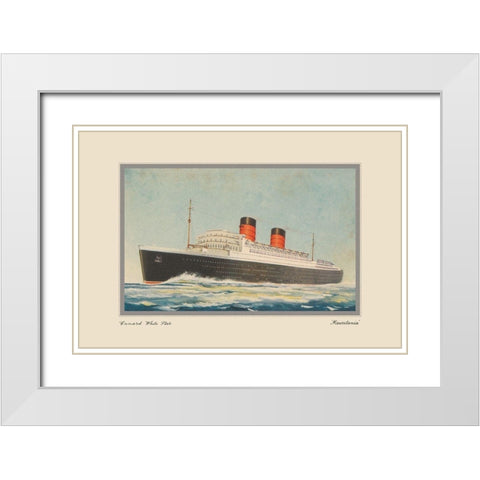 Vintage Cruise I White Modern Wood Framed Art Print with Double Matting by Unknown