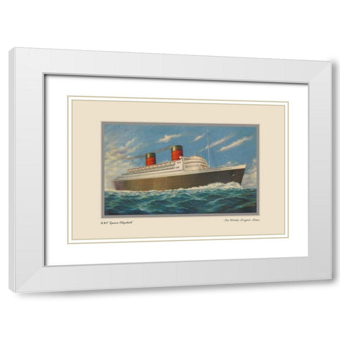 Vintage Cruise II White Modern Wood Framed Art Print with Double Matting by Unknown