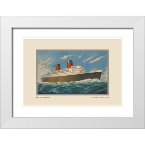 Vintage Cruise II White Modern Wood Framed Art Print with Double Matting by Unknown