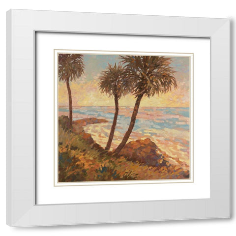 Palm Breeze I White Modern Wood Framed Art Print with Double Matting by Reynolds, Graham