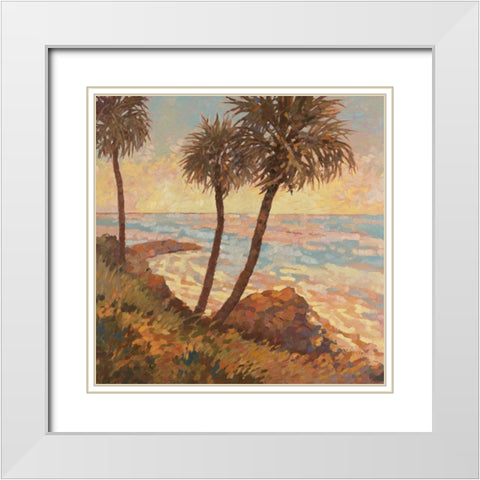 Palm Breeze I White Modern Wood Framed Art Print with Double Matting by Reynolds, Graham