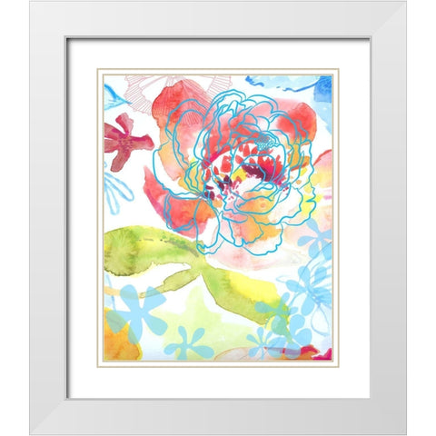 Blossoms in the Sun II White Modern Wood Framed Art Print with Double Matting by Naskrent, Delores