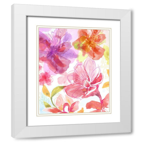 Blossoms in the Sun III White Modern Wood Framed Art Print with Double Matting by Naskrent, Delores