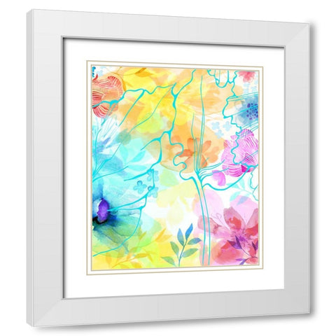 Blossoms in the Sun IV White Modern Wood Framed Art Print with Double Matting by Naskrent, Delores