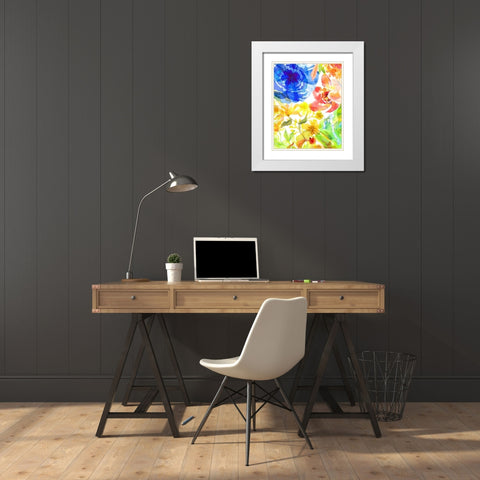Blossoms in the Sun VI White Modern Wood Framed Art Print with Double Matting by Naskrent, Delores