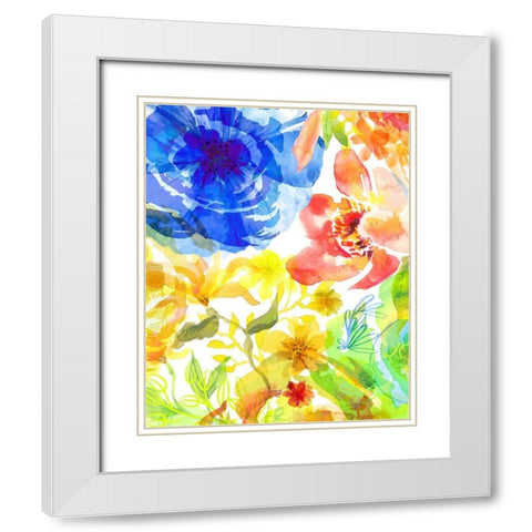 Blossoms in the Sun VI White Modern Wood Framed Art Print with Double Matting by Naskrent, Delores