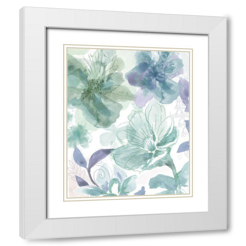 Bouquet of Dreams I White Modern Wood Framed Art Print with Double Matting by Naskrent, Delores