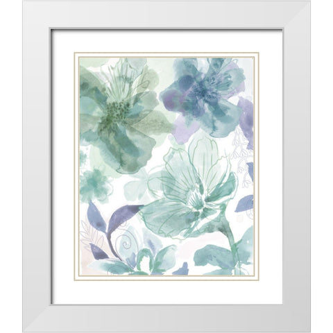 Bouquet of Dreams I White Modern Wood Framed Art Print with Double Matting by Naskrent, Delores